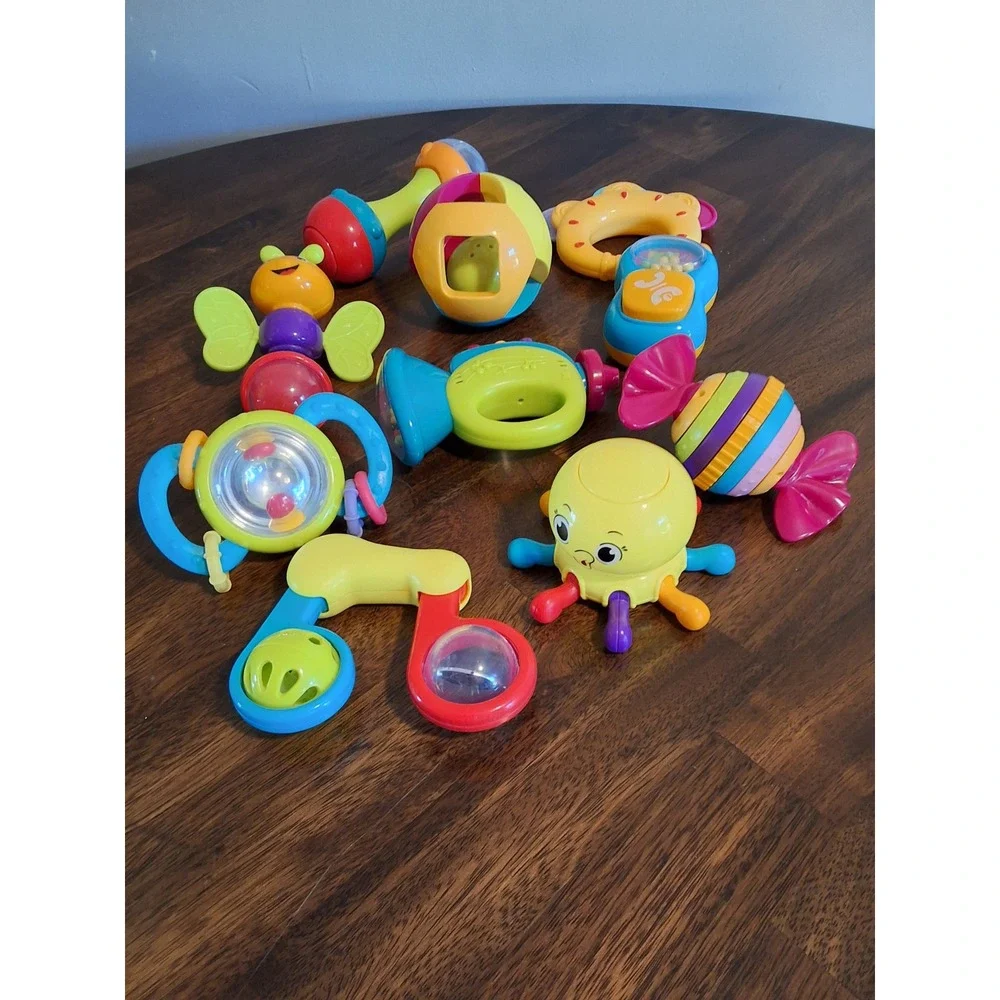 iPlay iLearn Baby Rattles 10pc Set Newborn Infant Sensory Toys BPA Free 10 Piece